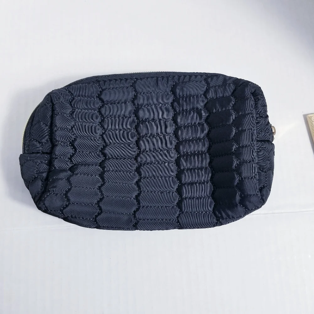 AIMEE KESTENBERG COSMETIC BAG BLACK WITH GOLD ZIPPER